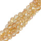 Faceted glass beads 3x2mm disc - Topaz yellow-pearl shine coating
